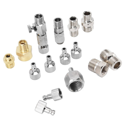 15PCS Airbrush Adapter Set Stainless Steel Airbrush Quick Release Disconnect Fittings Connector Kit V1294-YM0523-3114220024511