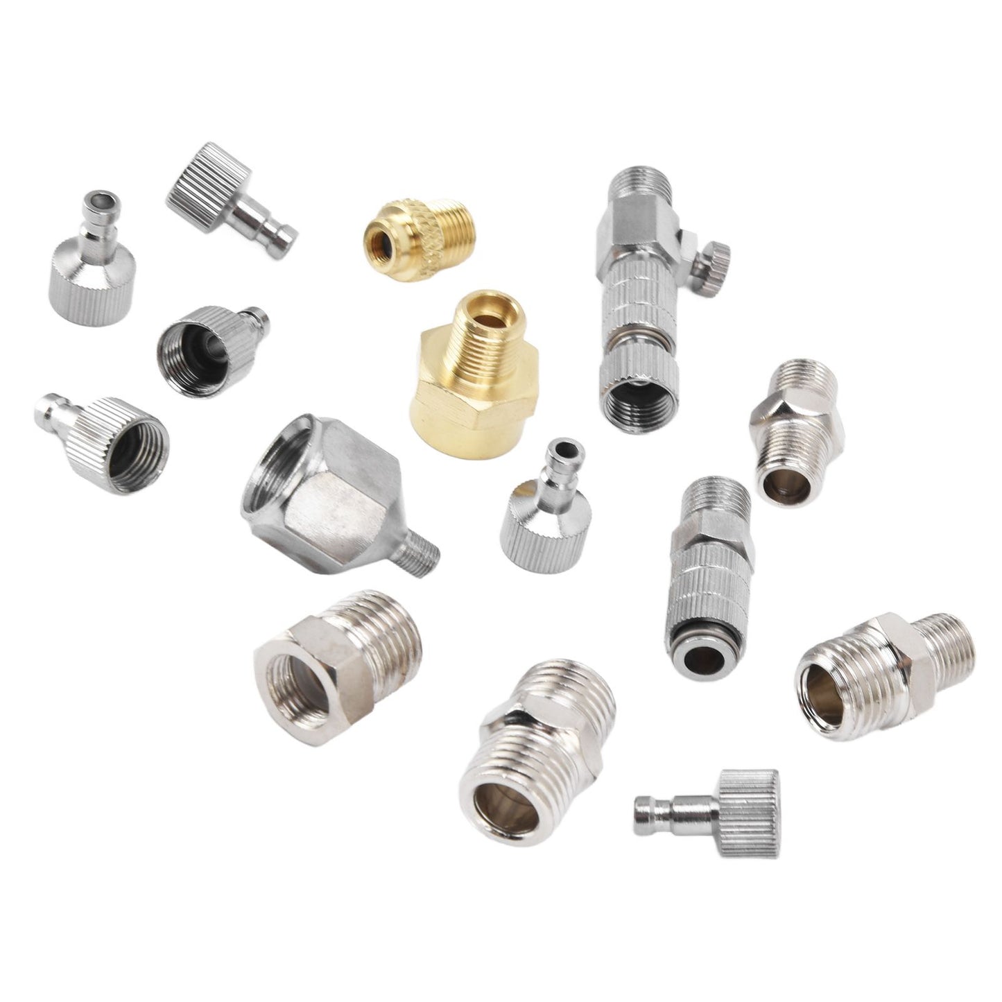 15PCS Airbrush Adapter Set Stainless Steel Airbrush Quick Release Disconnect Fittings Connector Kit V1294-YM0523-3114220024511