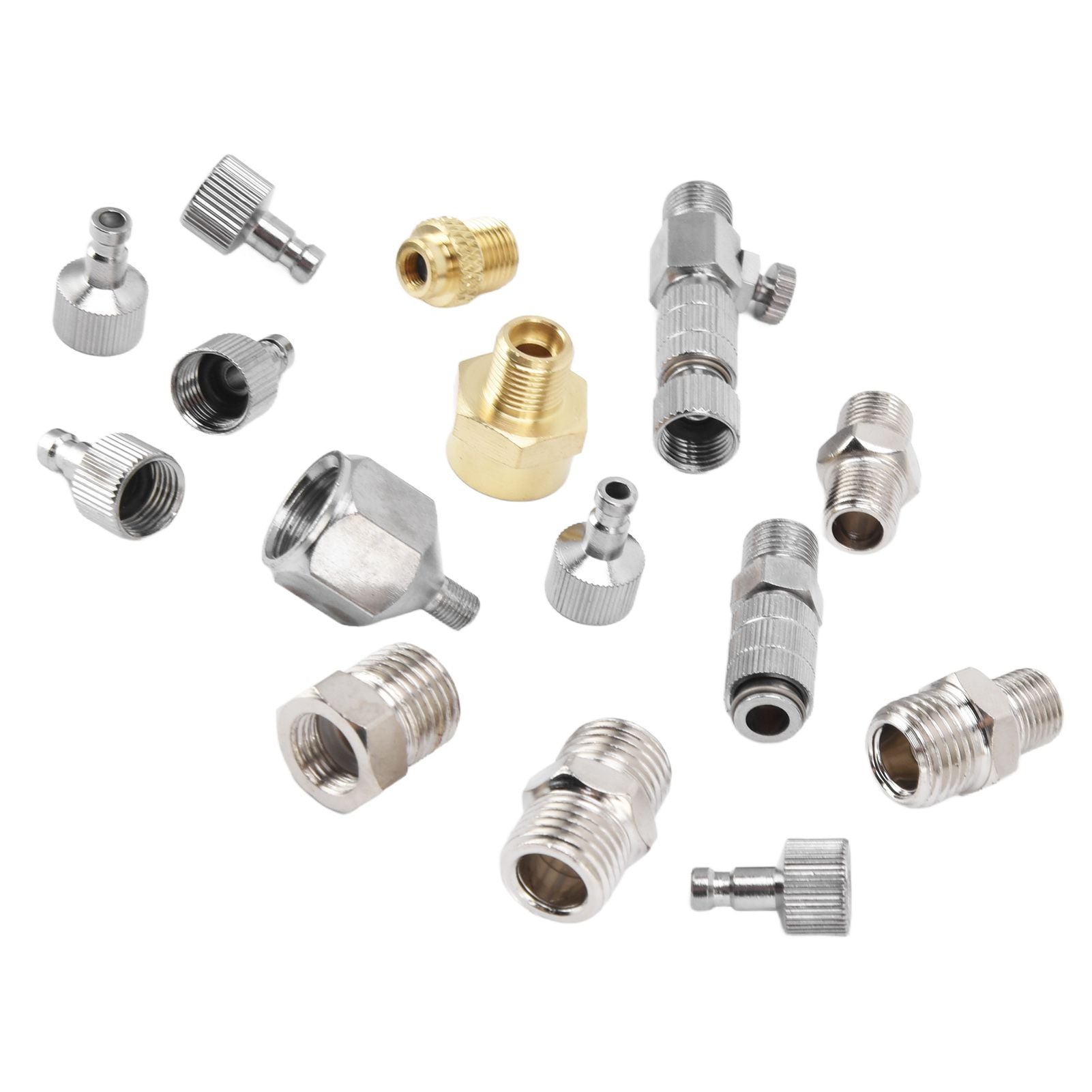 15PCS Airbrush Adapter Set Stainless Steel Airbrush Quick Release Disconnect Fittings Connector Kit V1294-YM0523-3114220024511