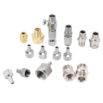 15PCS Airbrush Adapter Set Stainless Steel Airbrush Quick Release Disconnect Fittings Connector Kit V1294-YM0523-3114220024511
