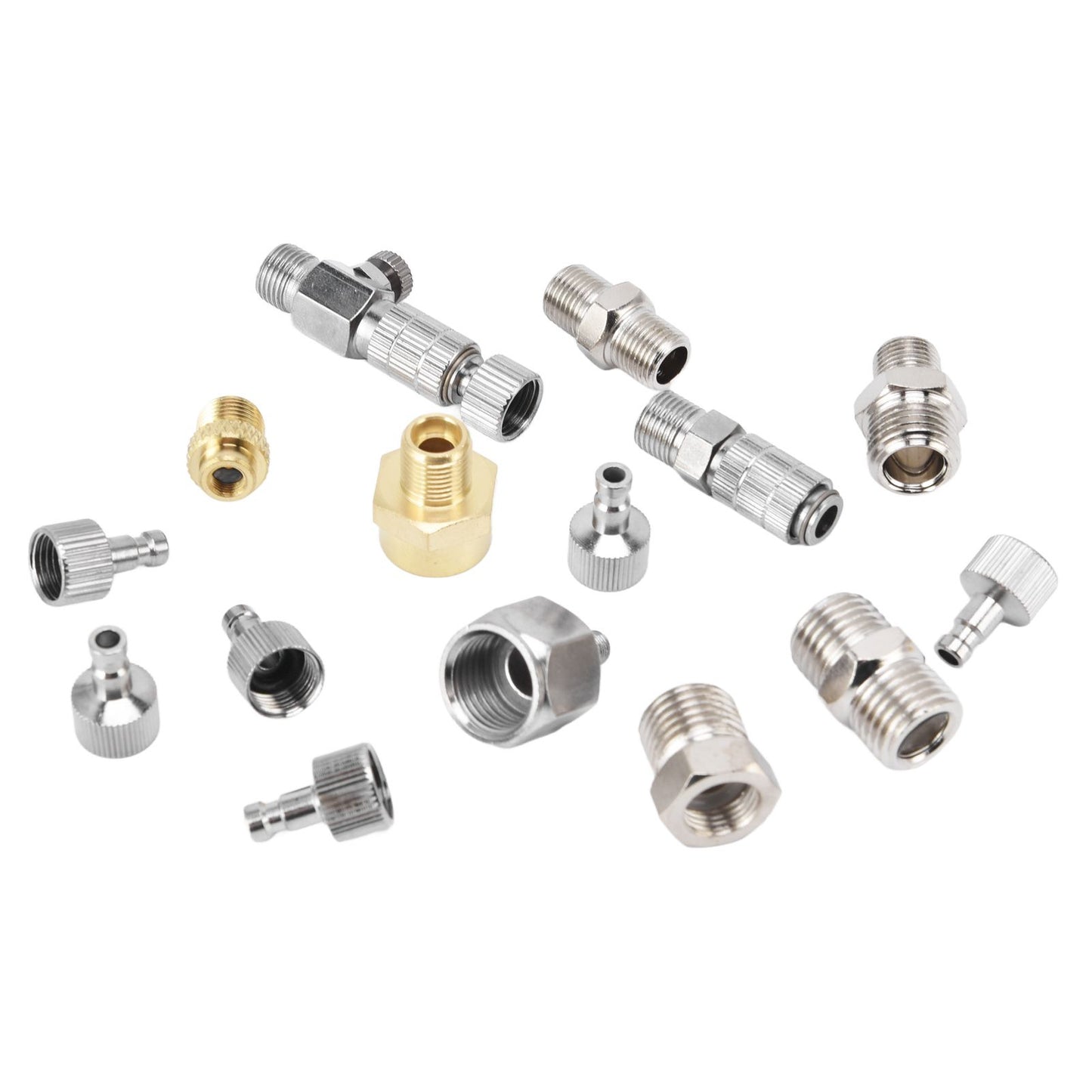 15PCS Airbrush Adapter Set Stainless Steel Airbrush Quick Release Disconnect Fittings Connector Kit V1294-YM0523-3114220024511