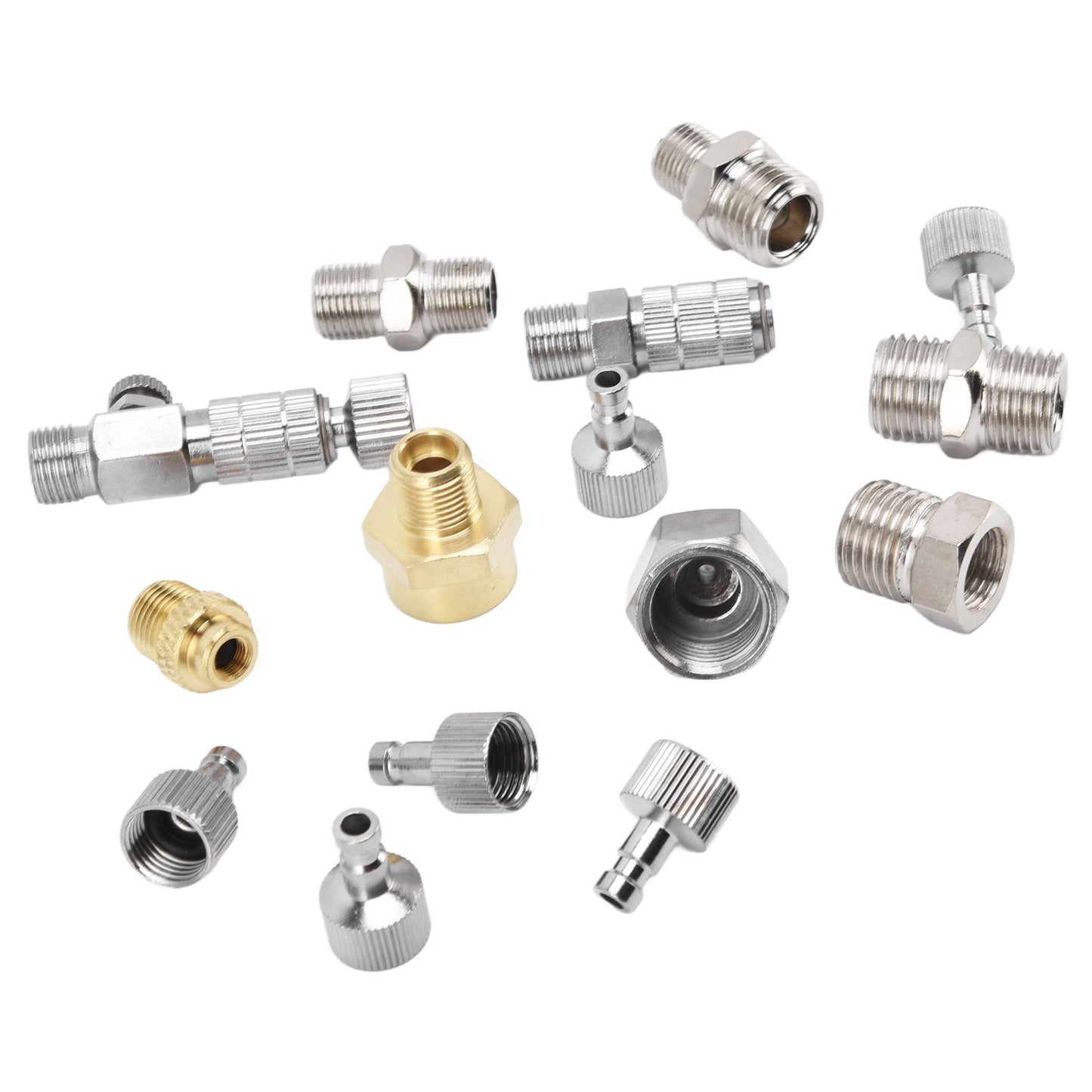 15PCS Airbrush Adapter Set Stainless Steel Airbrush Quick Release Disconnect Fittings Connector Kit V1294-YM0523-3114220024511