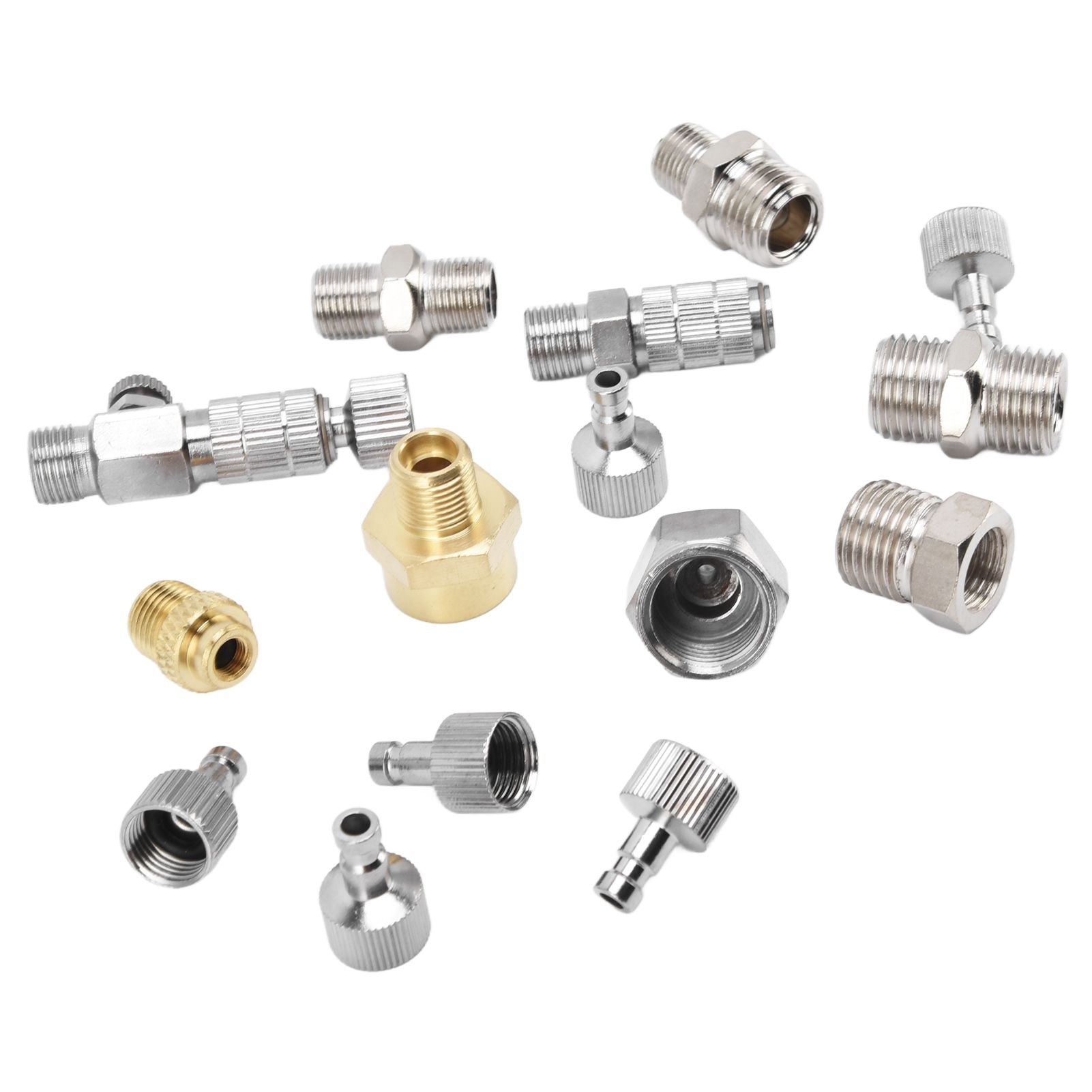 15PCS Airbrush Adapter Set Stainless Steel Airbrush Quick Release Disconnect Fittings Connector Kit V1294-YM0523-3114220024511