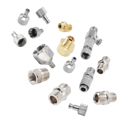 15PCS Airbrush Adapter Set Stainless Steel Airbrush Quick Release Disconnect Fittings Connector Kit V1294-YM0523-3114220024511