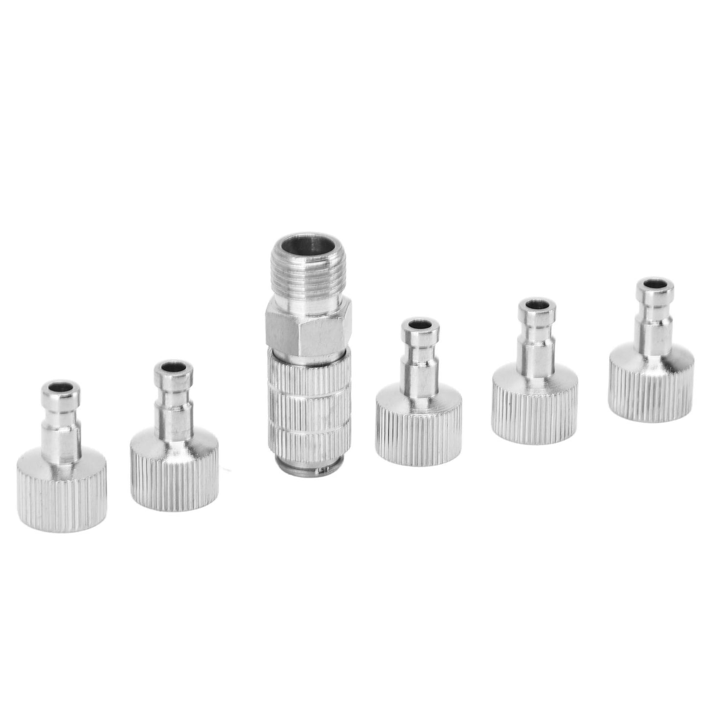 6PCS Airbrush Adapter Set Stainless Steel Airbrush Quick Release Fittings Airbrush Connector Kit V1294-YM0523-3114220024711