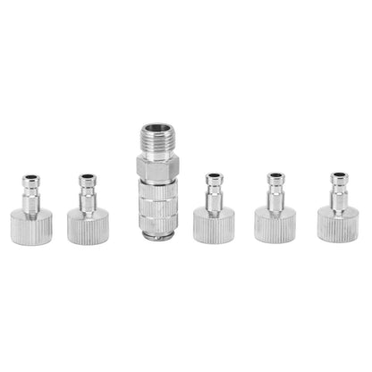 6PCS Airbrush Adapter Set Stainless Steel Airbrush Quick Release Fittings Airbrush Connector Kit V1294-YM0523-3114220024711