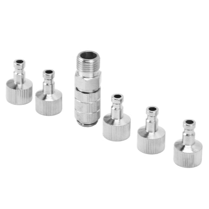 6PCS Airbrush Adapter Set Stainless Steel Airbrush Quick Release Fittings Airbrush Connector Kit V1294-YM0523-3114220024711