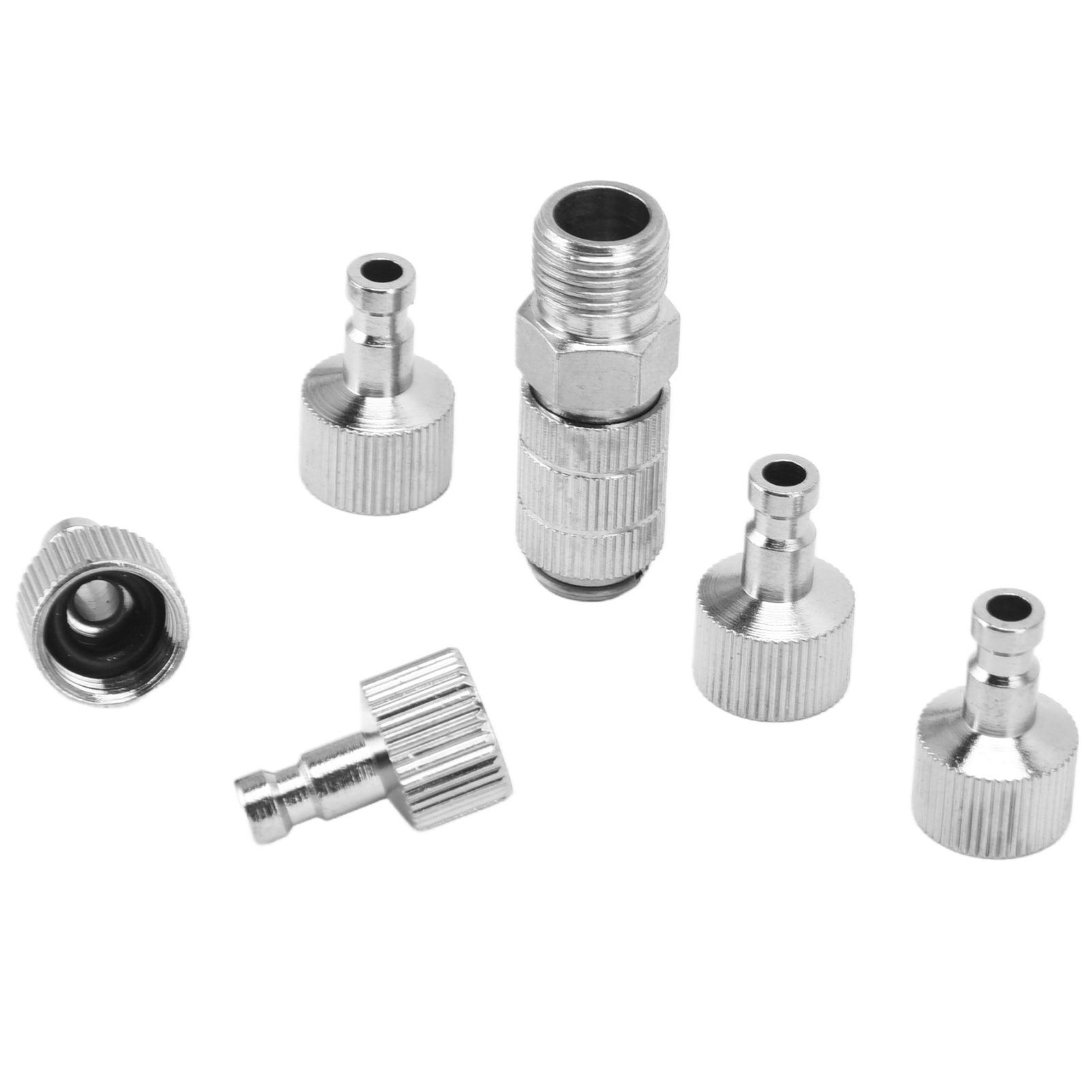 6PCS Airbrush Adapter Set Stainless Steel Airbrush Quick Release Fittings Airbrush Connector Kit V1294-YM0523-3114220024711