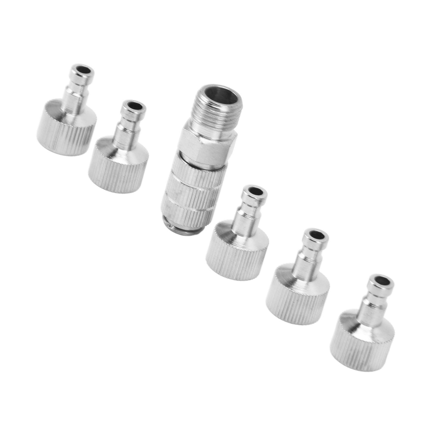 6PCS Airbrush Adapter Set Stainless Steel Airbrush Quick Release Fittings Airbrush Connector Kit V1294-YM0523-3114220024711