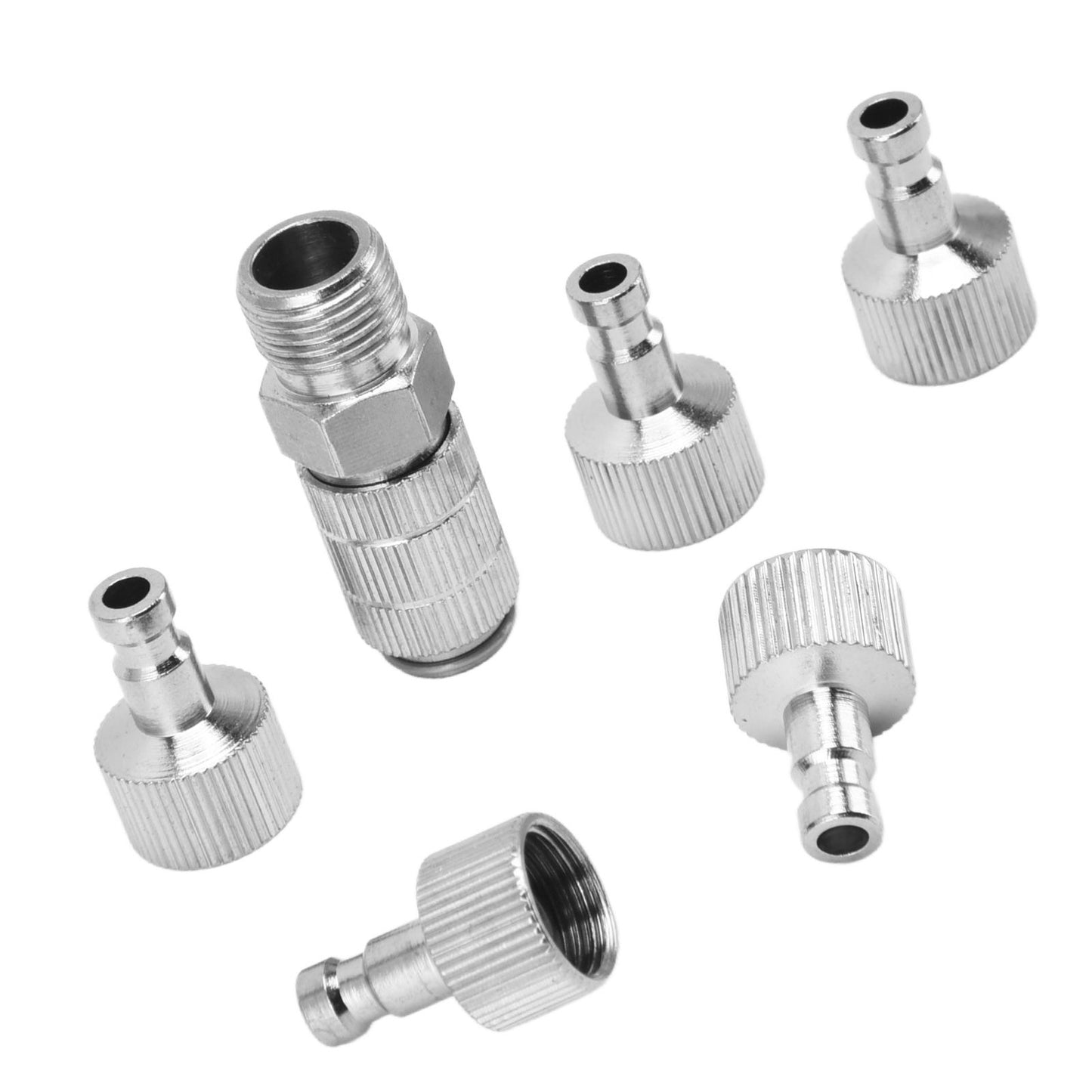 6PCS Airbrush Adapter Set Stainless Steel Airbrush Quick Release Fittings Airbrush Connector Kit V1294-YM0523-3114220024711