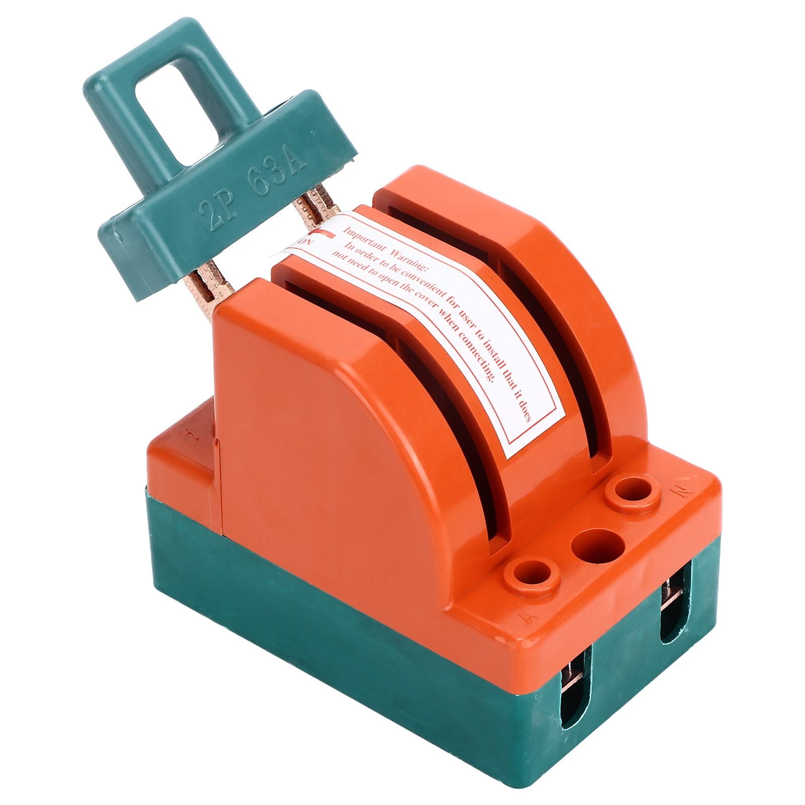 Knife Safety Switch 2 Pole 63A AC 220V Single Throw ABS Copper Disconnect Knife Switch for Fail Safe Circuit V1294-YM0523-3114220024811