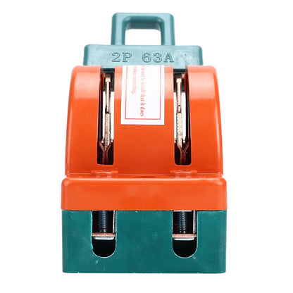 Knife Safety Switch 2 Pole 63A AC 220V Single Throw ABS Copper Disconnect Knife Switch for Fail Safe Circuit V1294-YM0523-3114220024811