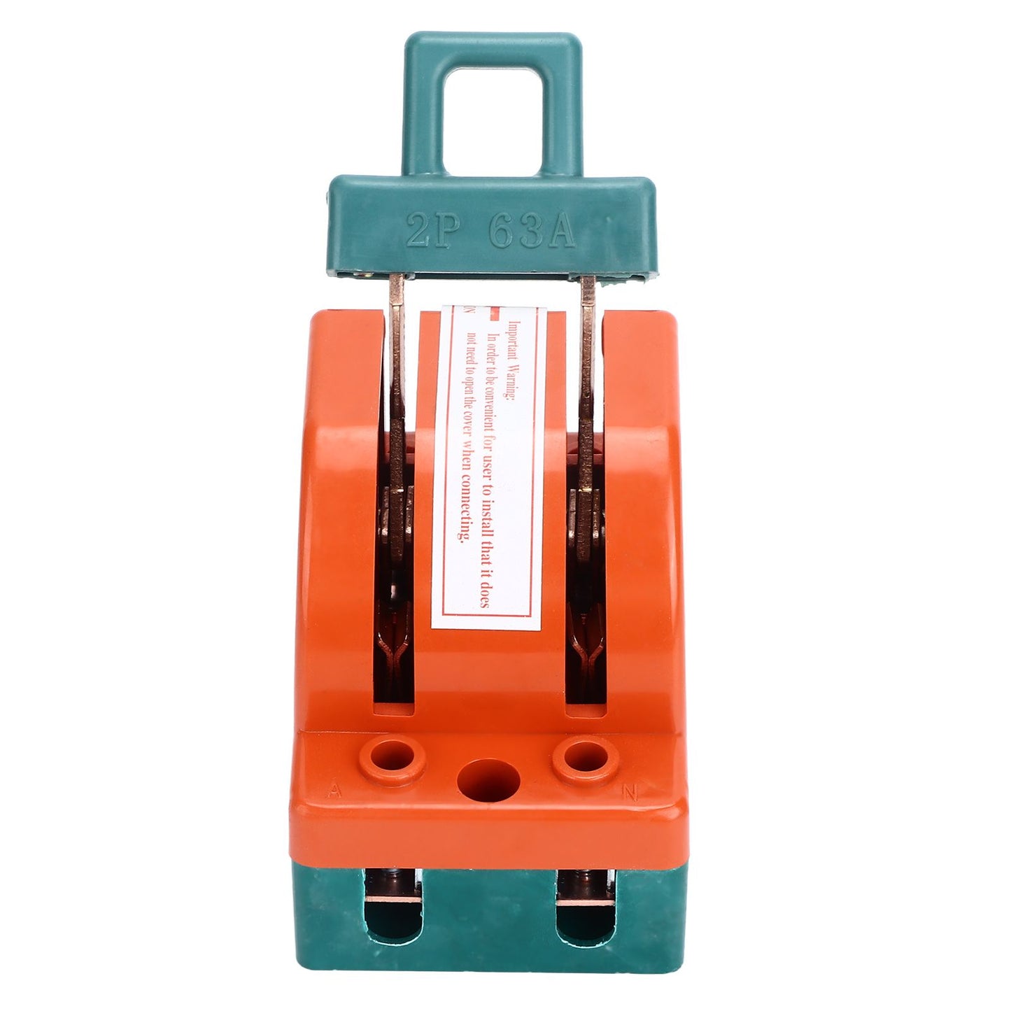 Knife Safety Switch 2 Pole 63A AC 220V Single Throw ABS Copper Disconnect Knife Switch for Fail Safe Circuit V1294-YM0523-3114220024811