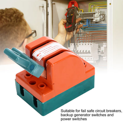 Knife Safety Switch 2 Pole 63A AC 220V Single Throw ABS Copper Disconnect Knife Switch for Fail Safe Circuit V1294-YM0523-3114220024811