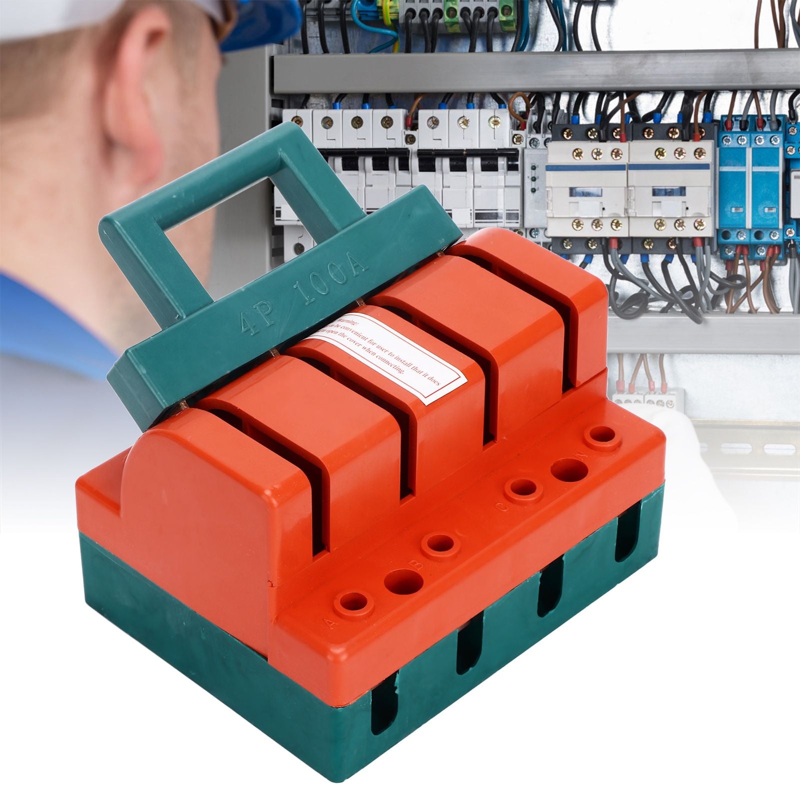 Knife Safety Switch 4P Single Throw 100A AC 380V Terminal Connection Disconnect Knife Switch for Power V1294-YM0523-3114220024911