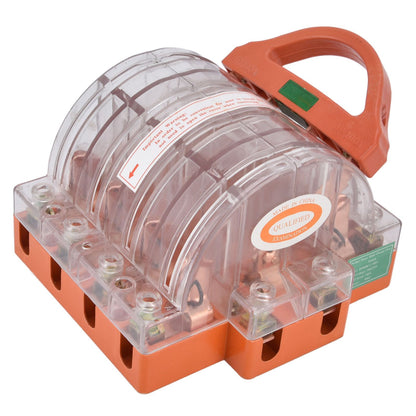 Knife Safety Switch AC380V 100A 4 Pole Double Throw Transparent Shell LED Indicators Disconnect Knife Switch V1294-YM0523-3114220025111
