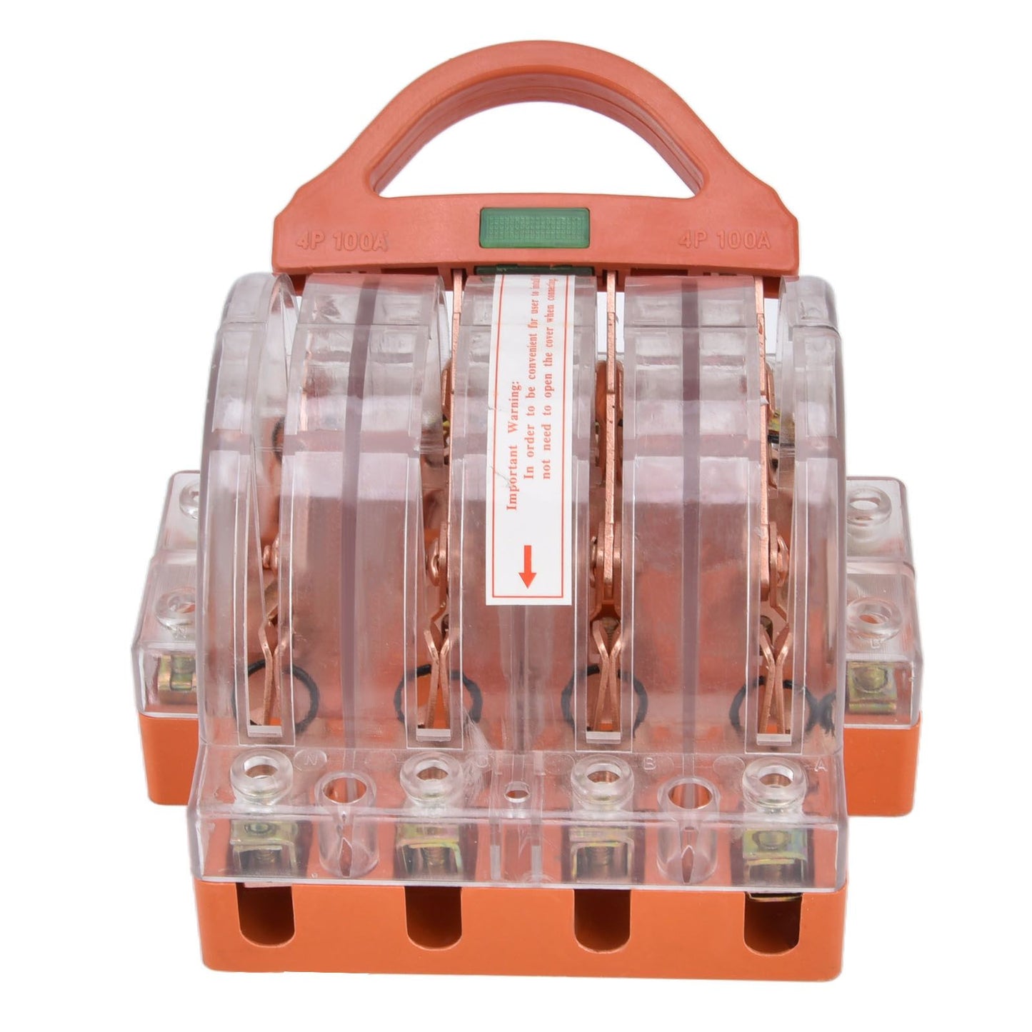 Knife Safety Switch AC380V 100A 4 Pole Double Throw Transparent Shell LED Indicators Disconnect Knife Switch V1294-YM0523-3114220025111