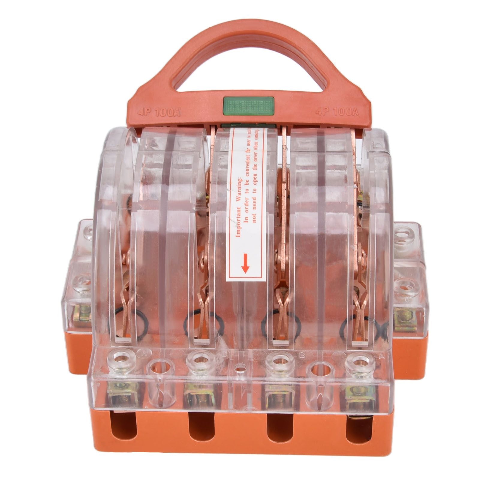 Knife Safety Switch AC380V 100A 4 Pole Double Throw Transparent Shell LED Indicators Disconnect Knife Switch V1294-YM0523-3114220025111