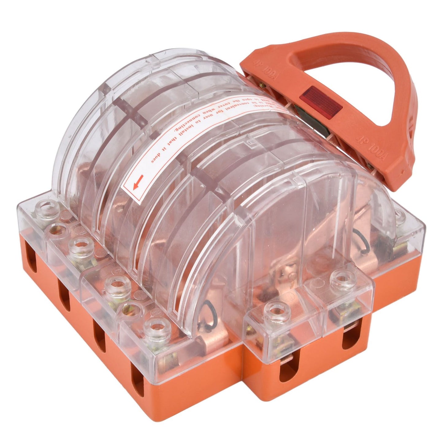 Knife Safety Switch AC380V 100A 4 Pole Double Throw Transparent Shell LED Indicators Disconnect Knife Switch V1294-YM0523-3114220025111