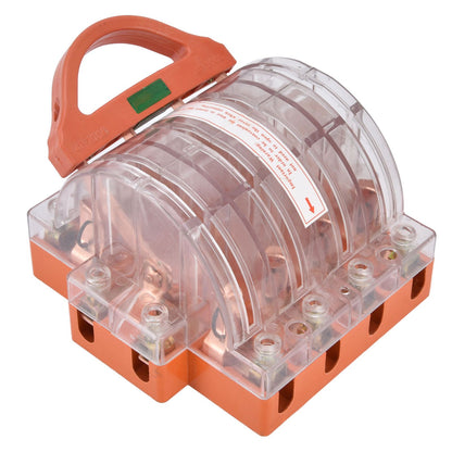 Knife Safety Switch AC380V 100A 4 Pole Double Throw Transparent Shell LED Indicators Disconnect Knife Switch V1294-YM0523-3114220025111