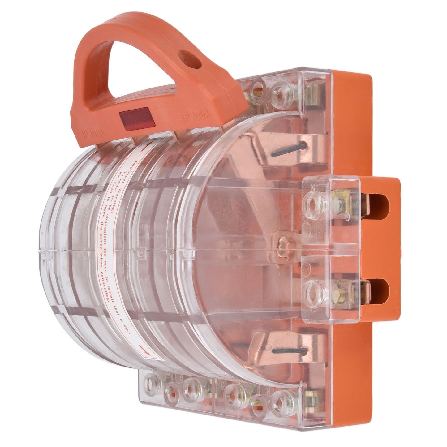 Knife Safety Switch AC380V 100A 4 Pole Double Throw Transparent Shell LED Indicators Disconnect Knife Switch V1294-YM0523-3114220025111