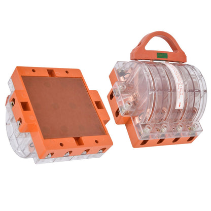 Knife Safety Switch AC380V 100A 4 Pole Double Throw Transparent Shell LED Indicators Disconnect Knife Switch V1294-YM0523-3114220025111