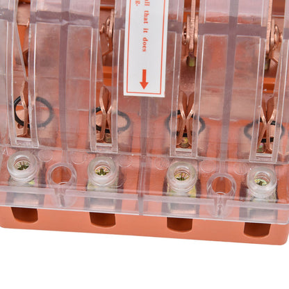 Knife Safety Switch AC380V 100A 4 Pole Double Throw Transparent Shell LED Indicators Disconnect Knife Switch V1294-YM0523-3114220025111
