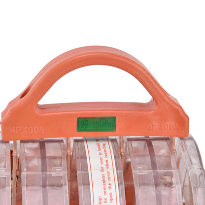 Knife Safety Switch AC380V 100A 4 Pole Double Throw Transparent Shell LED Indicators Disconnect Knife Switch V1294-YM0523-3114220025111