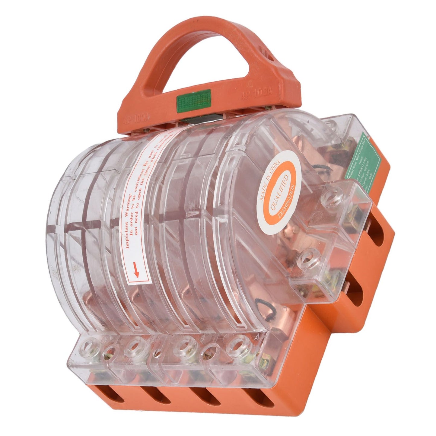 Knife Safety Switch AC380V 100A 4 Pole Double Throw Transparent Shell LED Indicators Disconnect Knife Switch V1294-YM0523-3114220025111
