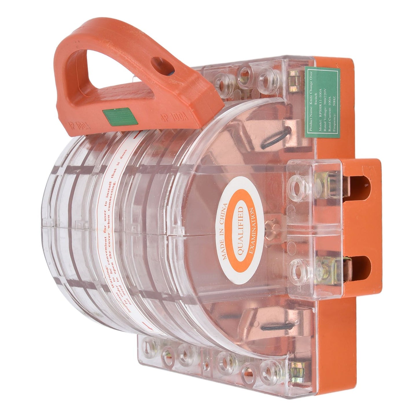 Knife Safety Switch AC380V 100A 4 Pole Double Throw Transparent Shell LED Indicators Disconnect Knife Switch V1294-YM0523-3114220025111