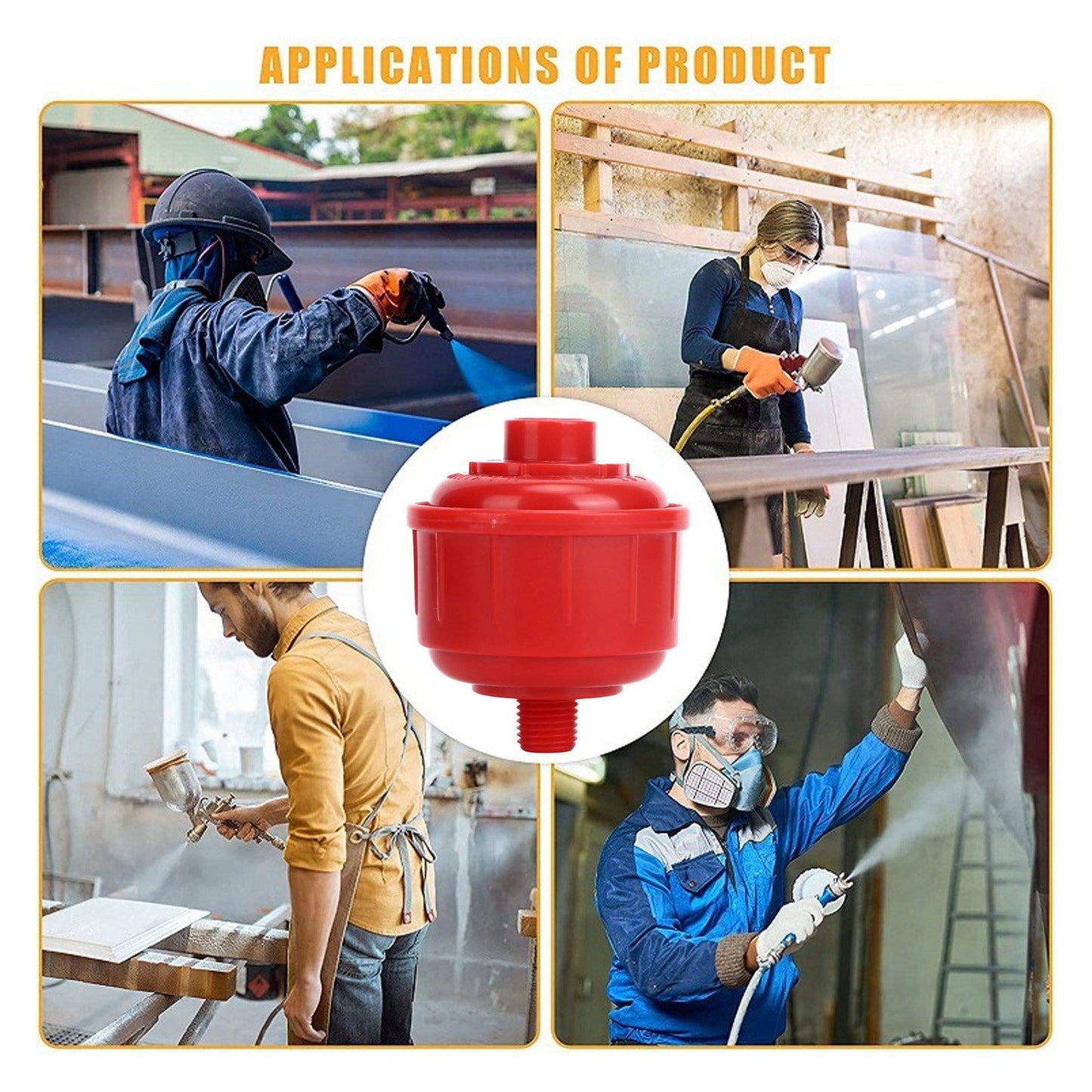 2 Pcs Spray Gun Filters G1/4 High Flowing Design Spray Gun Strainer Paint Gun Filter Pneumatic Tool V1294-YM0523-3114220026411