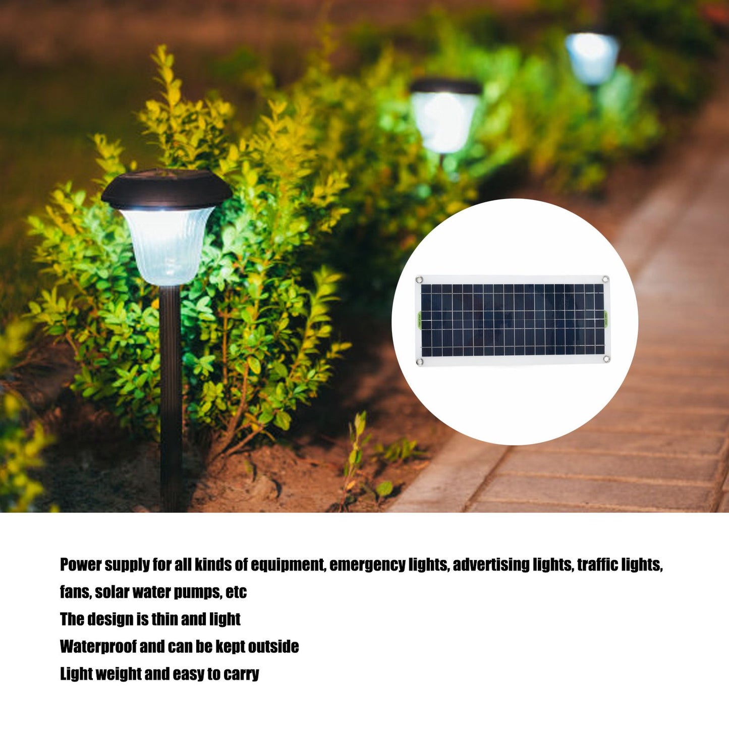 20W Solar Panel Battery Charger 21V Polysilicon Portable Solar Panel Charging Kit for Car V1294-YM0523-3114220027011