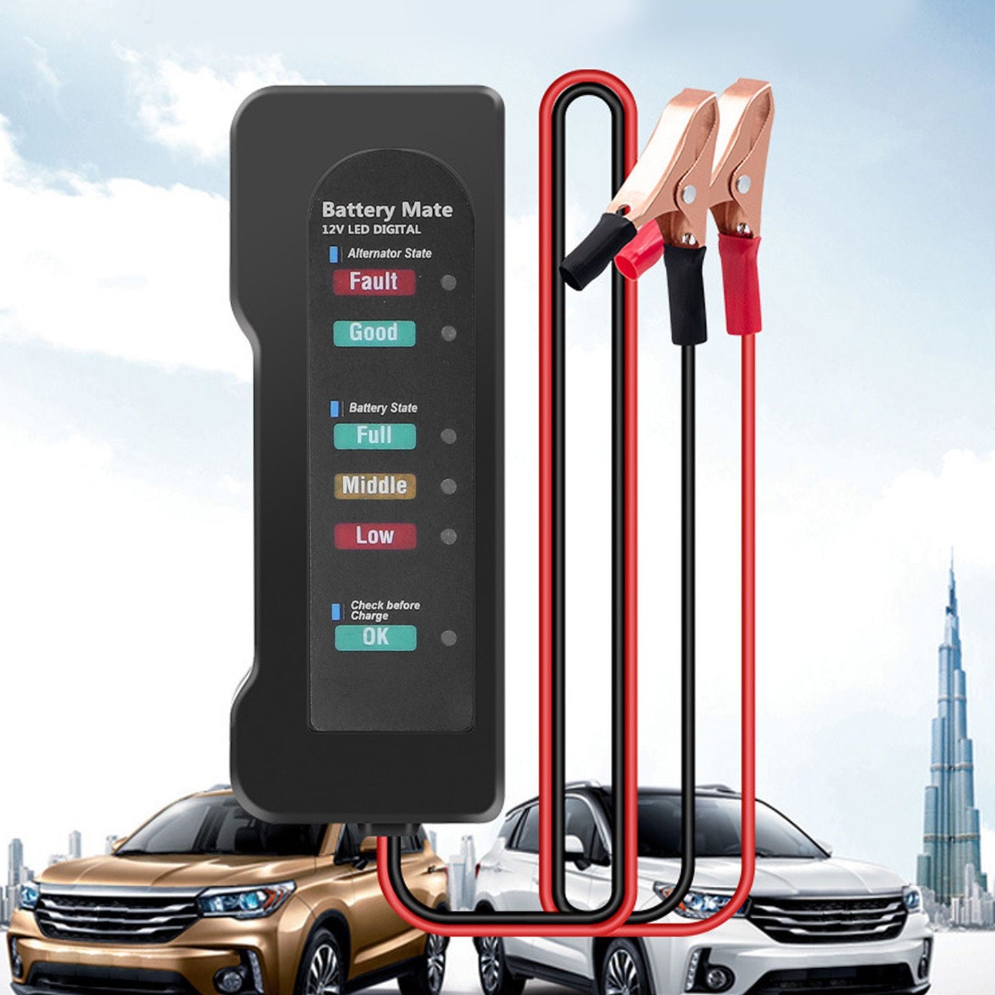Car Battery Tester 12V Battery Analyzer Reverse Protection Function Good Electrical Conductivity High V1294-YM0523-3114220027511