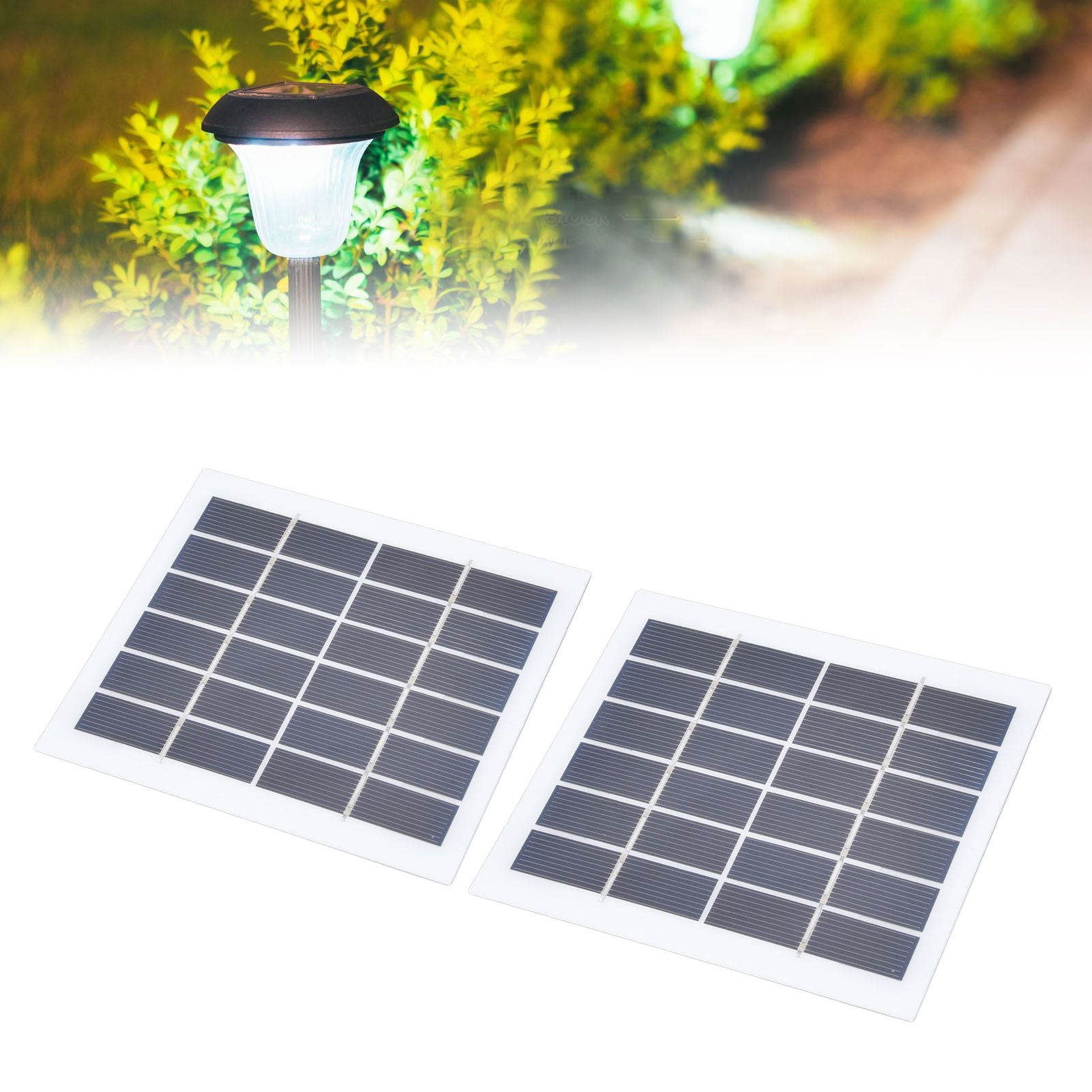 2 Pcs Portable Solar Panel 2W 6V Mini Solar Cells High Conversion Efficiency for Household Lighting System V1294-YM0523-3114220027811