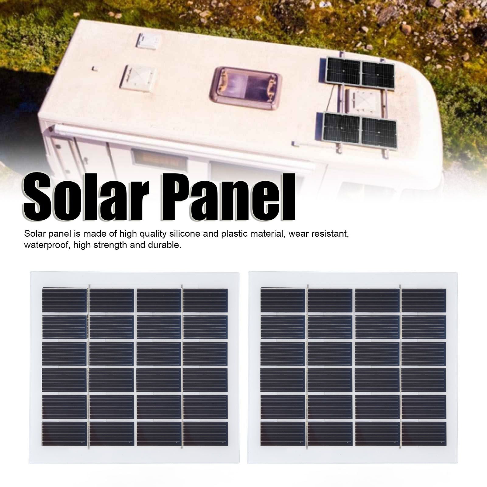 2 Pcs Portable Solar Panel 2W 6V Mini Solar Cells High Conversion Efficiency for Household Lighting System V1294-YM0523-3114220027811