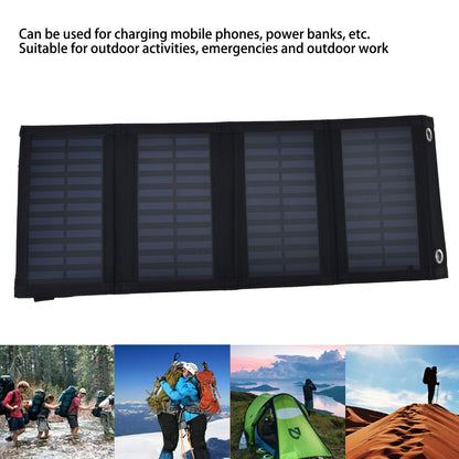 20W Solar Charger 2A 5V High Conversion Rate Solar 4 Folding Bag with USB Output Waterproof Solar Charger for V1294-YM0523-3114220028211