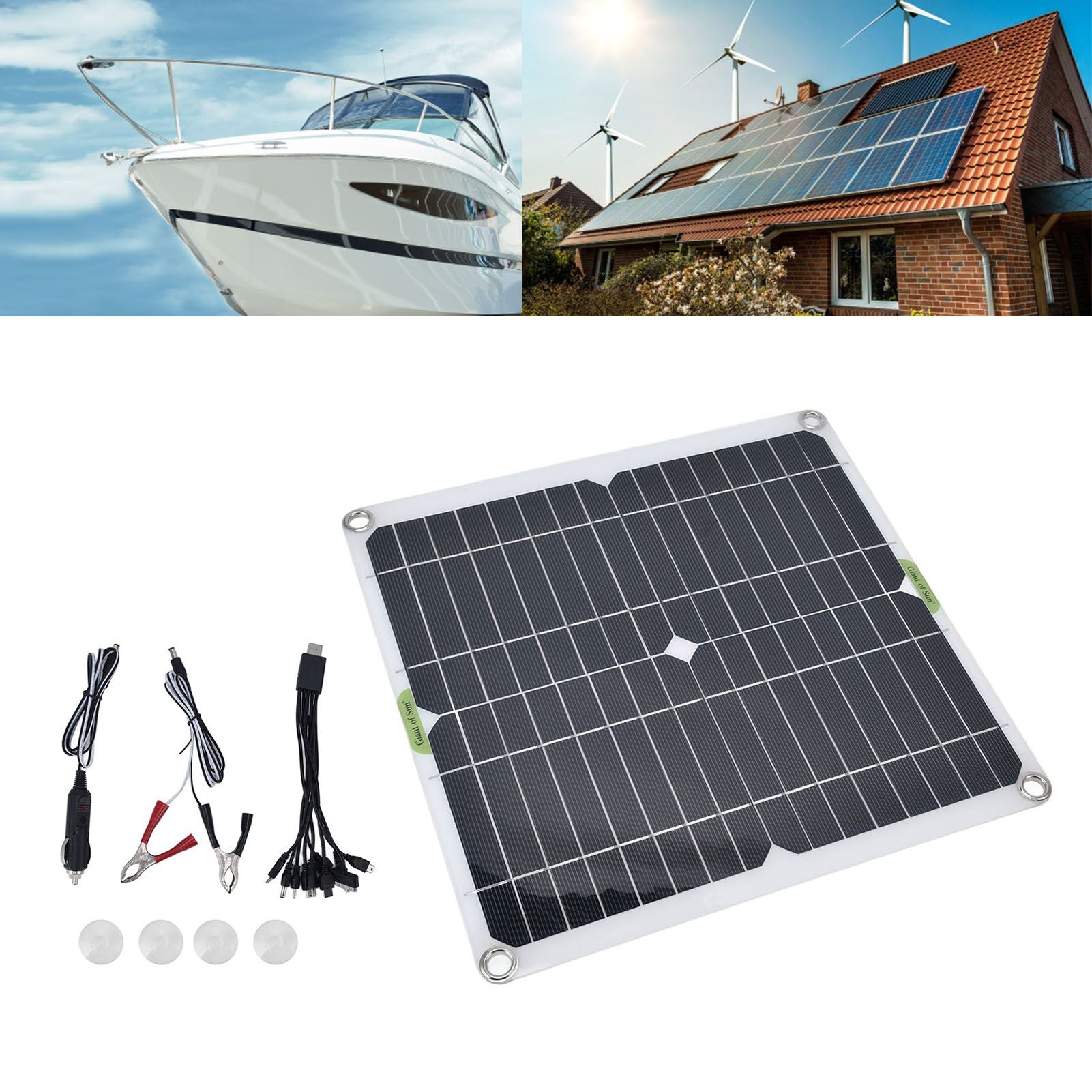 Portable Solar Panel 200W 5V Waterproof Lightweight Thin Design Solar Charger Board for Household Car Ship V1294-YM0523-3114220028411
