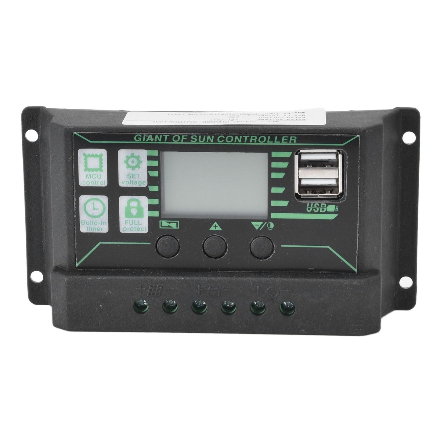 Solar Charge Discharge Controller Adjustable LCD Display PWM Dual USB Photovoltaic MPPT Solar Panel Regulator V1294-YM0523-3114220028511