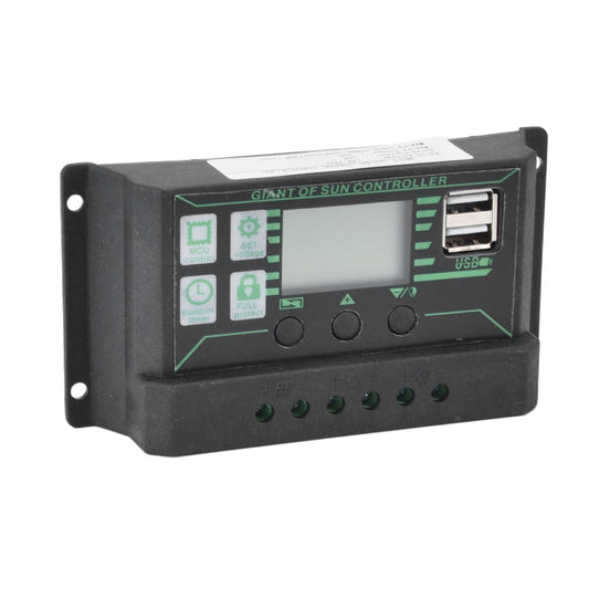Solar Charge Discharge Controller Adjustable LCD Display PWM Dual USB Photovoltaic MPPT Solar Panel Regulator V1294-YM0523-3114220028511