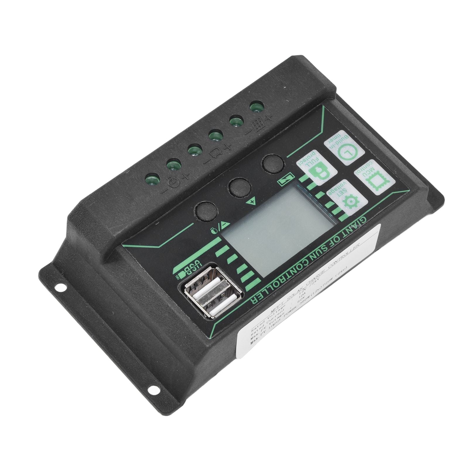 Solar Charge Discharge Controller Adjustable LCD Display PWM Dual USB Photovoltaic MPPT Solar Panel Regulator V1294-YM0523-3114220028511