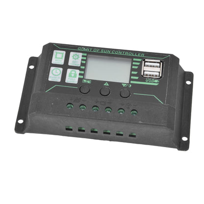 Solar Charge Discharge Controller Adjustable LCD Display PWM Dual USB Photovoltaic MPPT Solar Panel Regulator V1294-YM0523-3114220028511
