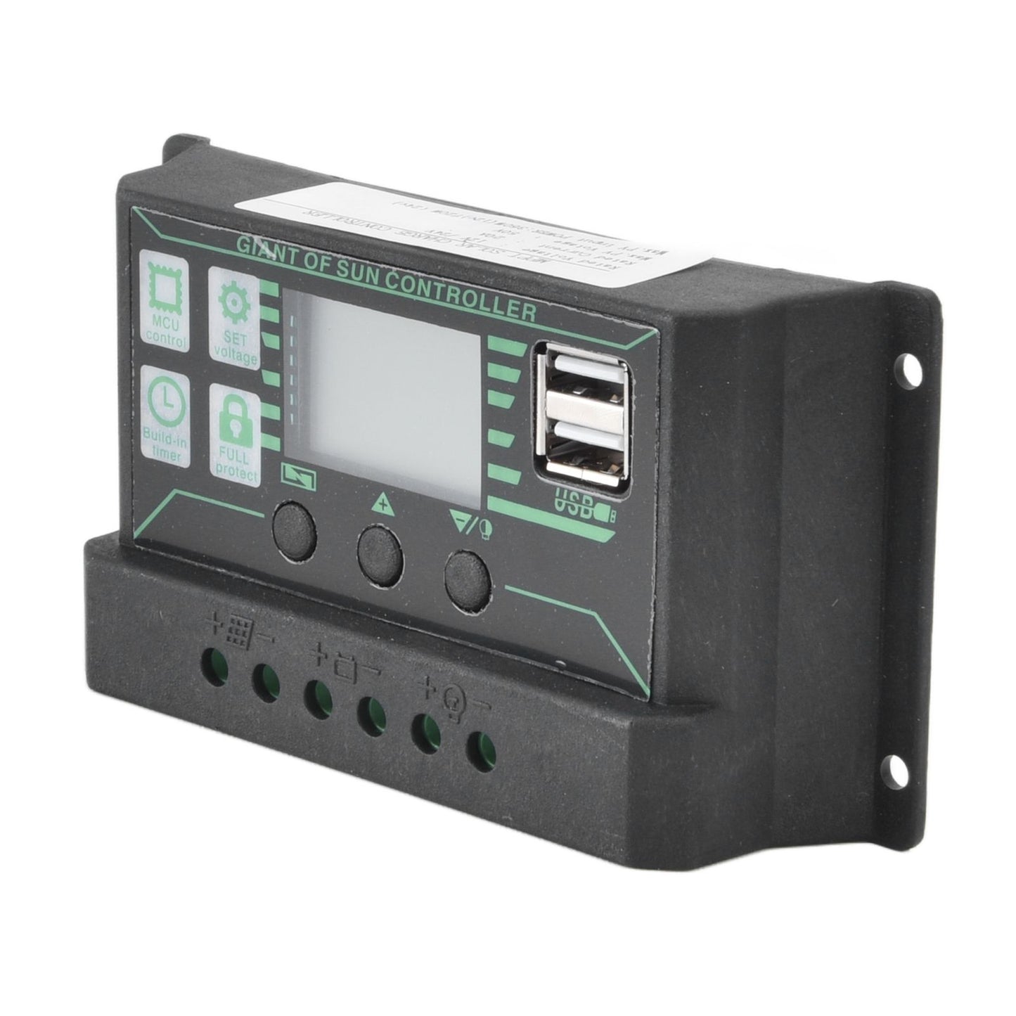 Solar Charge Discharge Controller Adjustable LCD Display PWM Dual USB Photovoltaic MPPT Solar Panel Regulator V1294-YM0523-3114220028512