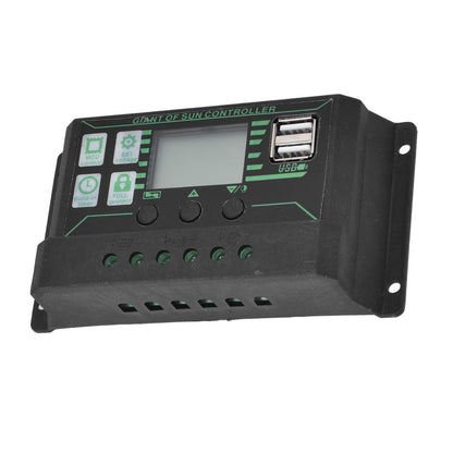 Solar Charge Discharge Controller Adjustable LCD Display PWM Dual USB Photovoltaic MPPT Solar Panel Regulator V1294-YM0523-3114220028512