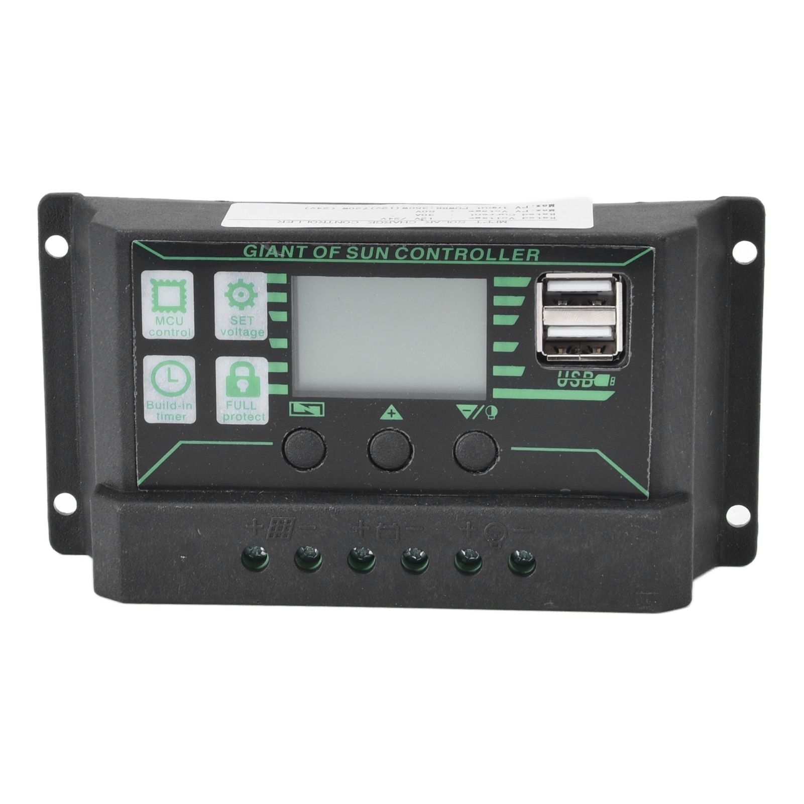 Solar Charge Discharge Controller Adjustable LCD Display PWM Dual USB Photovoltaic MPPT Solar Panel Regulator V1294-YM0523-3114220028513