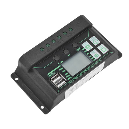 Solar Charge Discharge Controller Adjustable LCD Display PWM Dual USB Photovoltaic MPPT Solar Panel Regulator V1294-YM0523-3114220028513