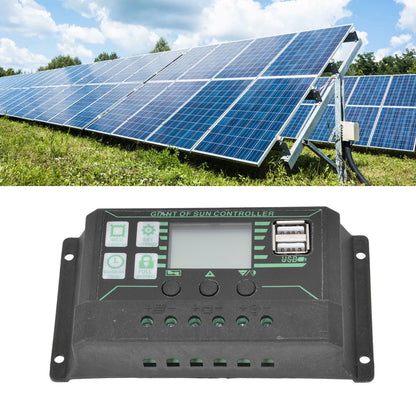 Solar Charge Discharge Controller Adjustable LCD Display PWM Dual USB Photovoltaic MPPT Solar Panel Regulator V1294-YM0523-3114220028513
