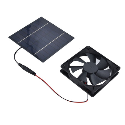 Solar Powered Exhaust Fan 10W Single Fan Waterproof Solar Panel Fan Kit for Chicken Coops Greenhouses V1294-YM0523-3114220029311