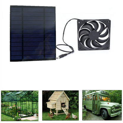Solar Powered Exhaust Fan 10W Single Fan Waterproof Solar Panel Fan Kit for Chicken Coops Greenhouses V1294-YM0523-3114220029311