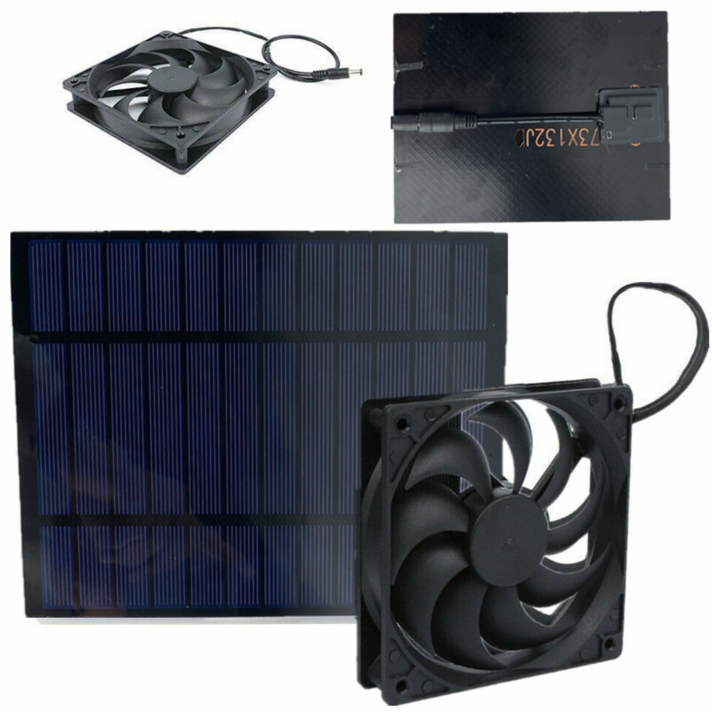 Solar Powered Exhaust Fan 10W Single Fan Waterproof Solar Panel Fan Kit for Chicken Coops Greenhouses V1294-YM0523-3114220029311