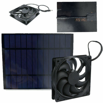 Solar Powered Exhaust Fan 10W Single Fan Waterproof Solar Panel Fan Kit for Chicken Coops Greenhouses V1294-YM0523-3114220029311